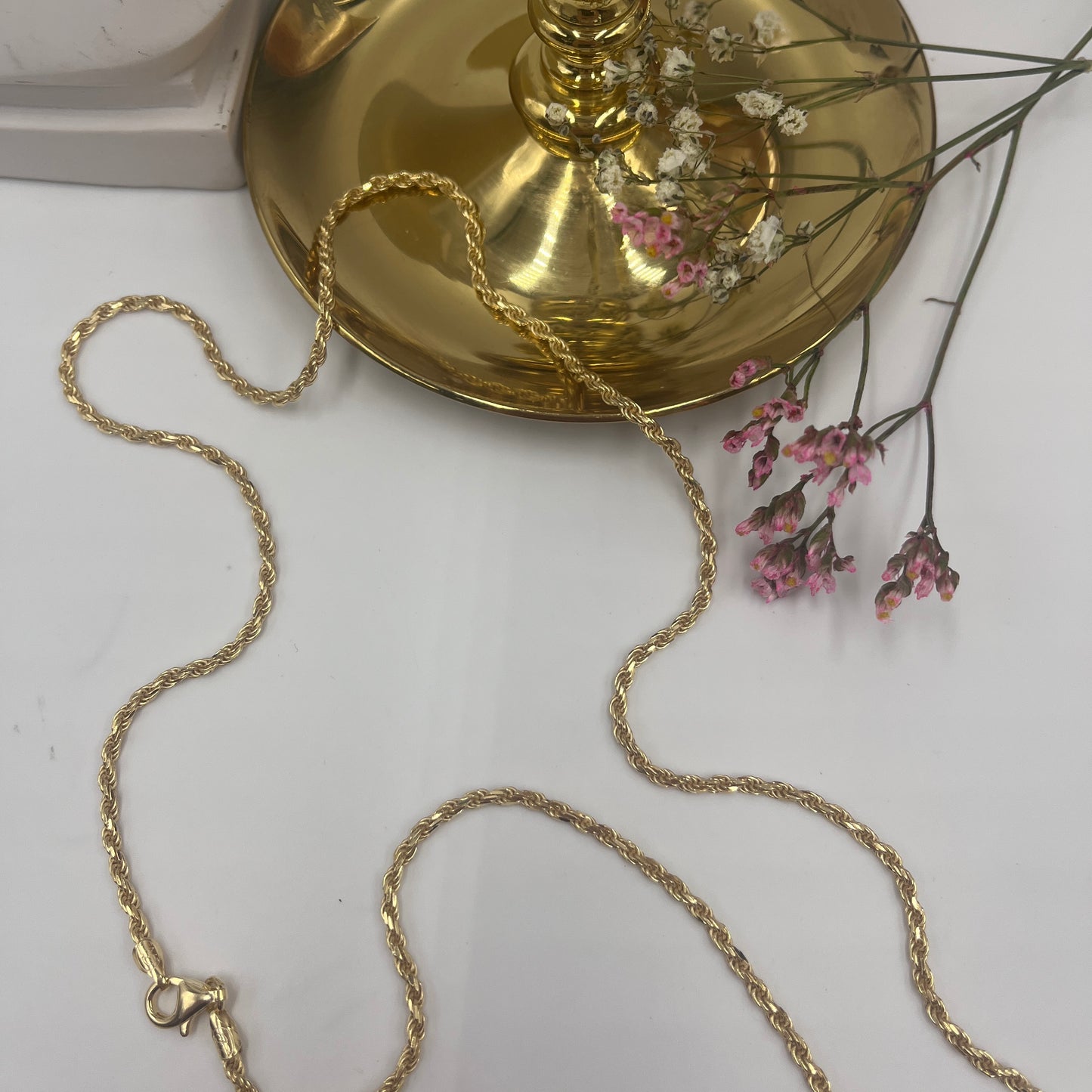 Unisex 24" Twisted Rope Chain (Gold Vermeil)