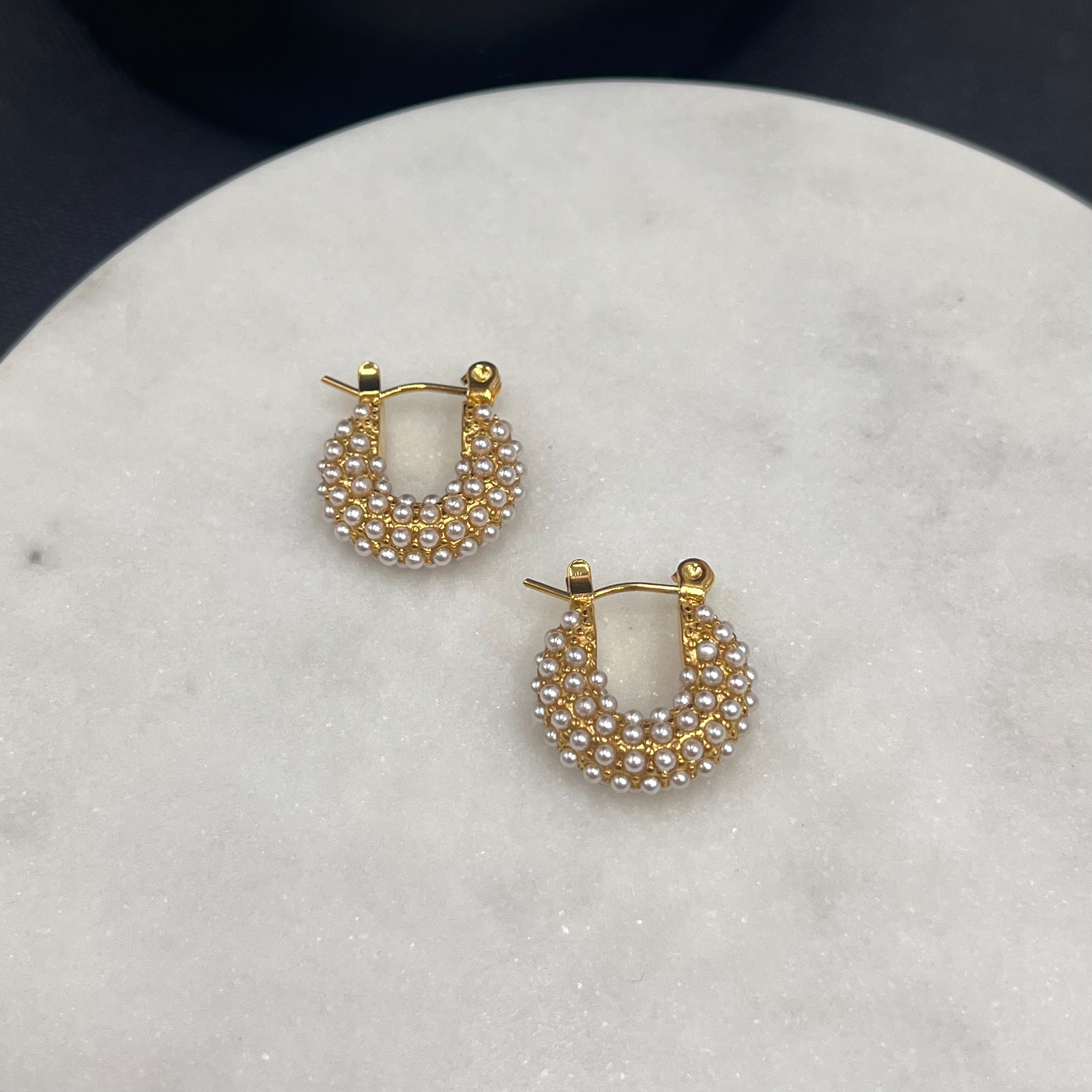 Camden Pearl Hoops – JOSI Jewelry