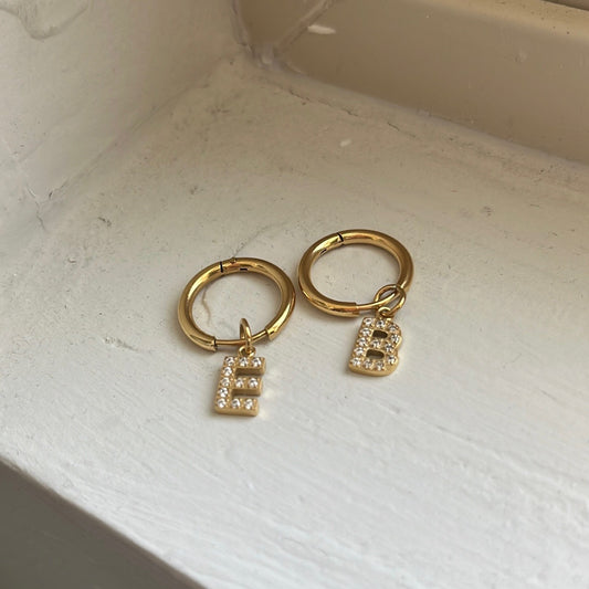 Initial Hoop Earring